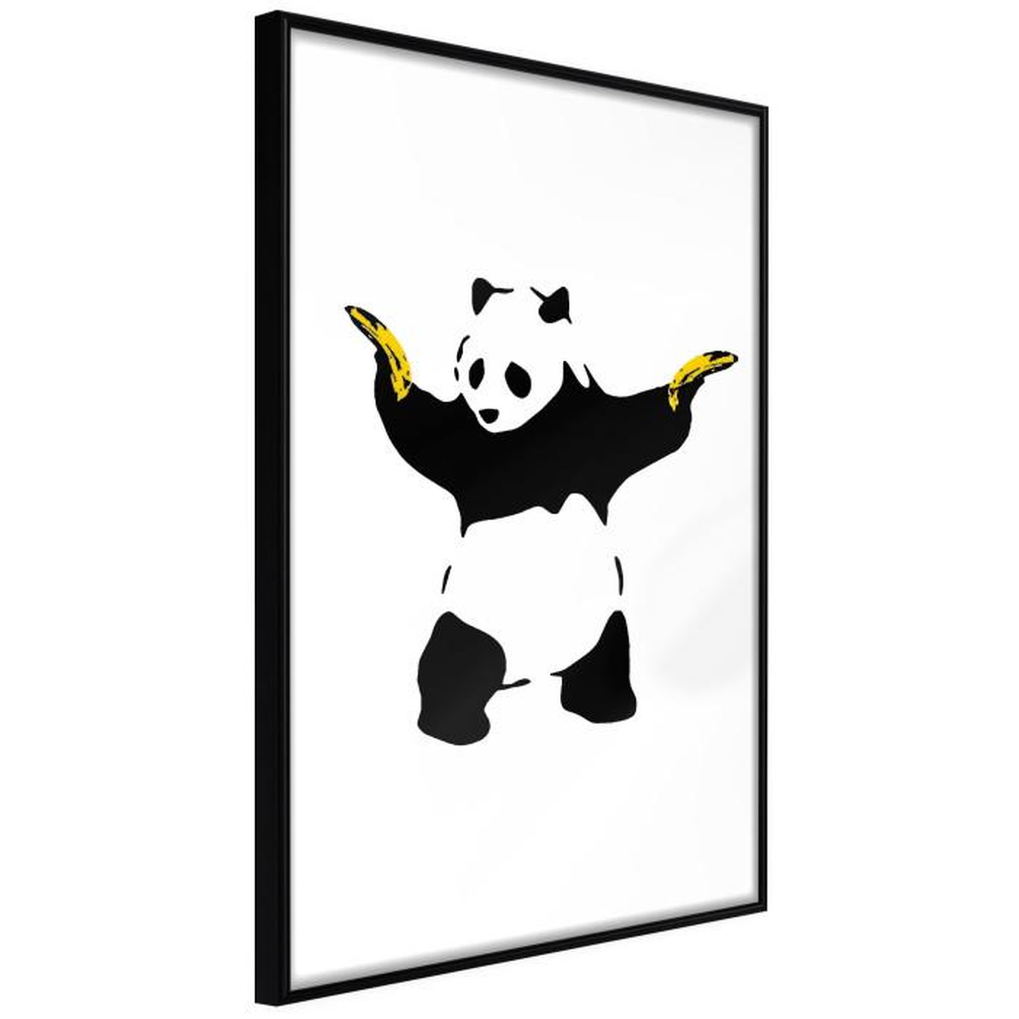 Paris Prix Affiche Murale Encadrée  Banksy Panda With Guns. Coloris disponibles : Noir, Jaune