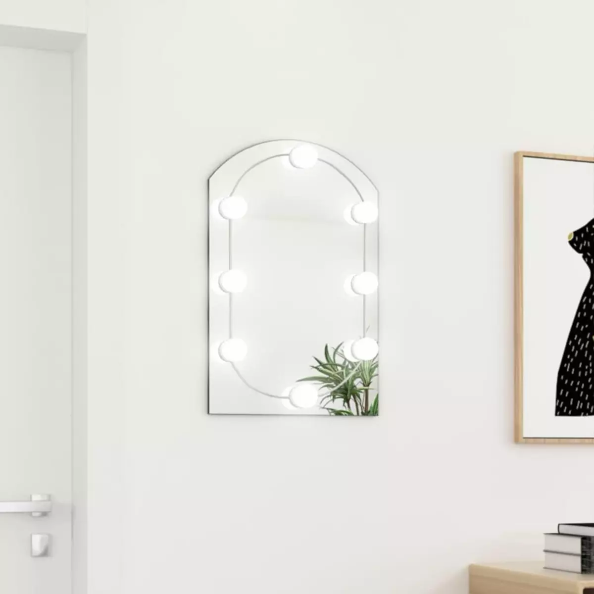 VIDAXL Miroir avec eclairage LED 60x40 cm Verre Arche