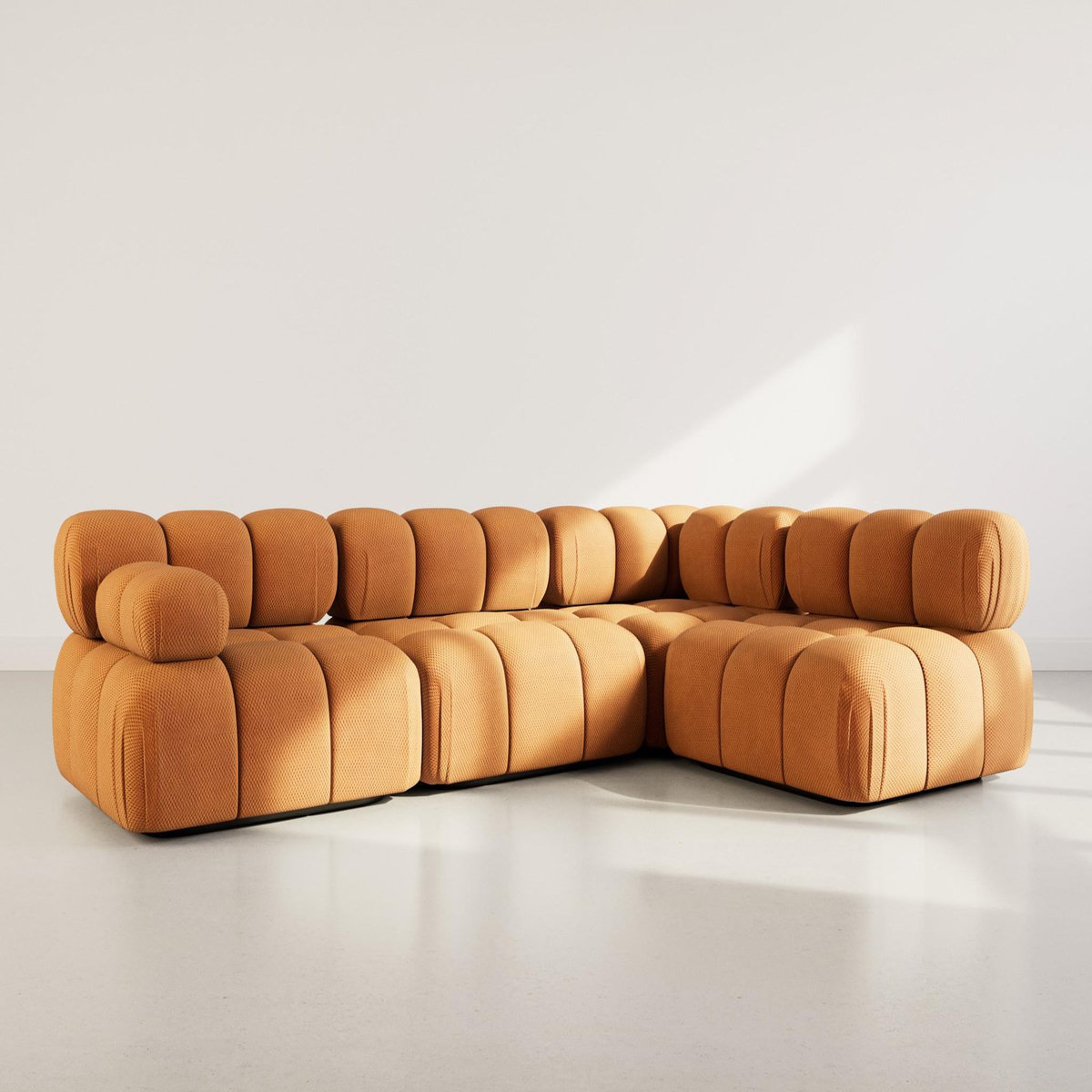 LISA DESIGN Ruby - canapé modulable d'angle droit 5 places en velours texturé