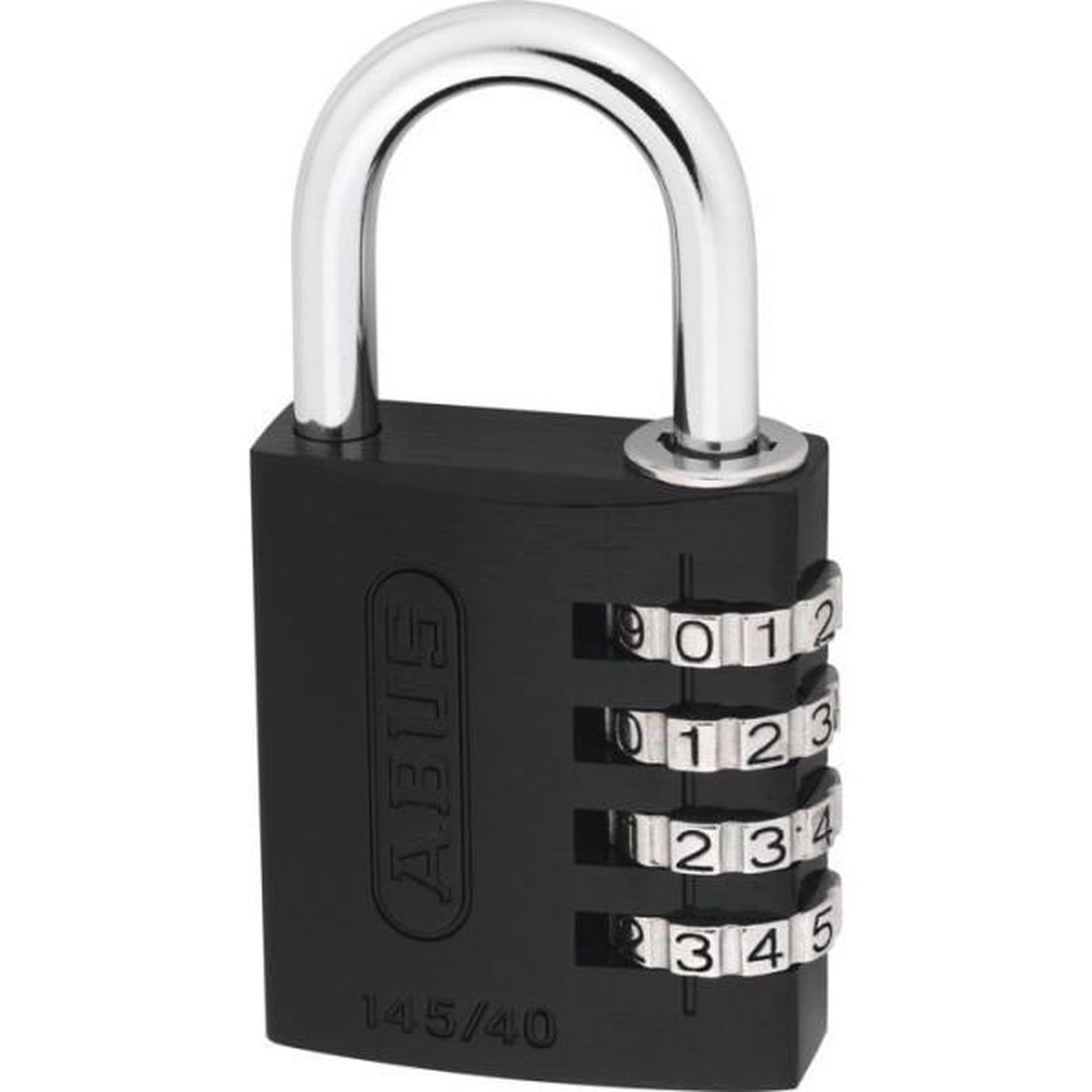 Voir la diapositive 2 : ABUS Cadenas a combinaison - ABUS - 145/40 - 4 chiffres - Aluminium noir - Protection renforcée