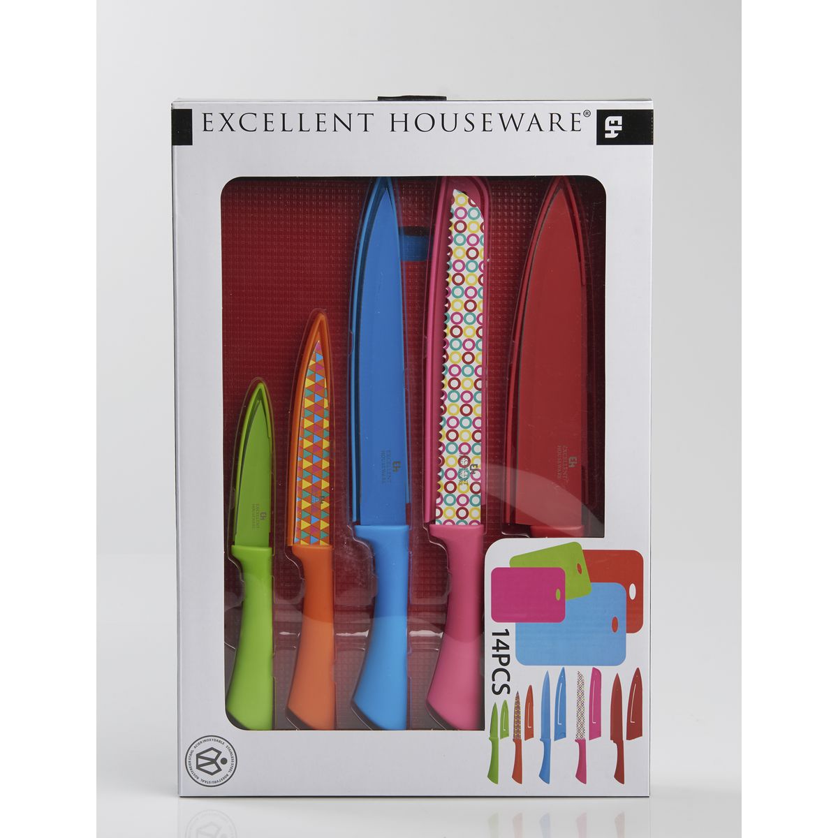 Set de découpe : 5 couteaux avec protection + 4 planches