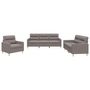 Voir la diapositive 2 : VIDAXL Ensemble de canapes 3 pcs avec coussins Taupe Tissu