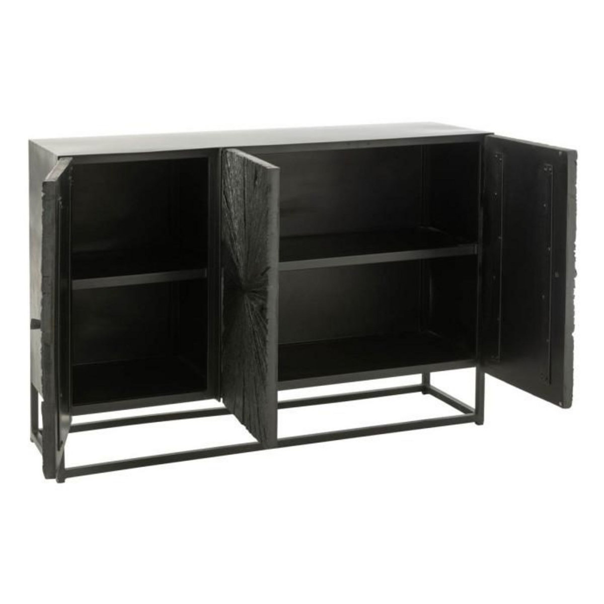Paris Prix Buffet 3 Portes en Bois  Shanil  120cm Noir