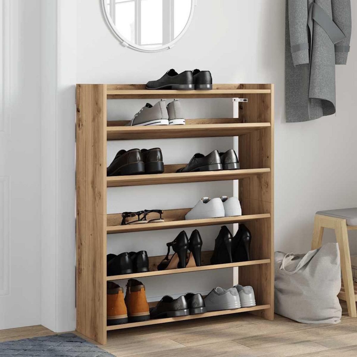 VIDAXL Etagere a chaussures chene artisanal bois d'ingenierie