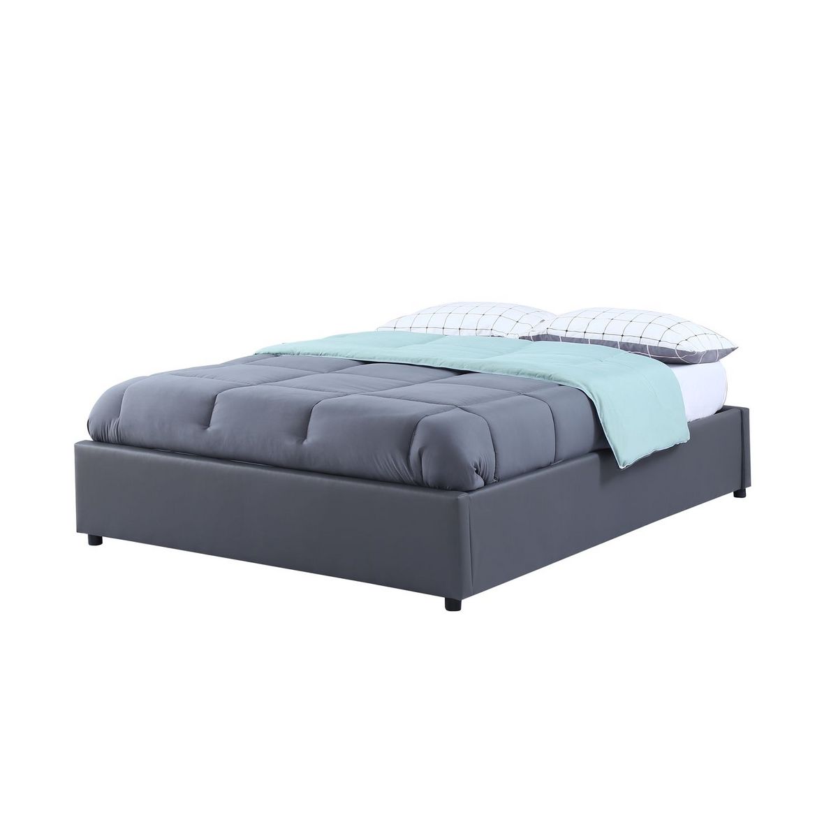 Lit coffre PU avec sommier relevable 140x190 cm OSCAR