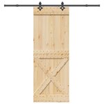 VIDAXL Porte coulissante et kit de quincaillerie 85x210 cm pin massif