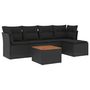 Voir la diapositive 2 : VIDAXL Salon de jardin 6 pcs avec coussins noir resine tressee