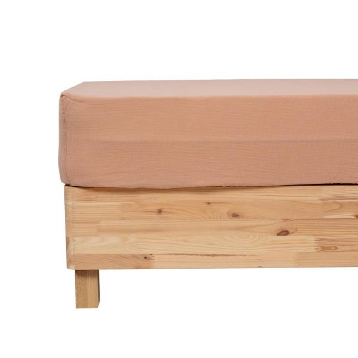 ATMOSPHERA Drap Housse en Gaze de Coton  Flora  160x200cm Rose