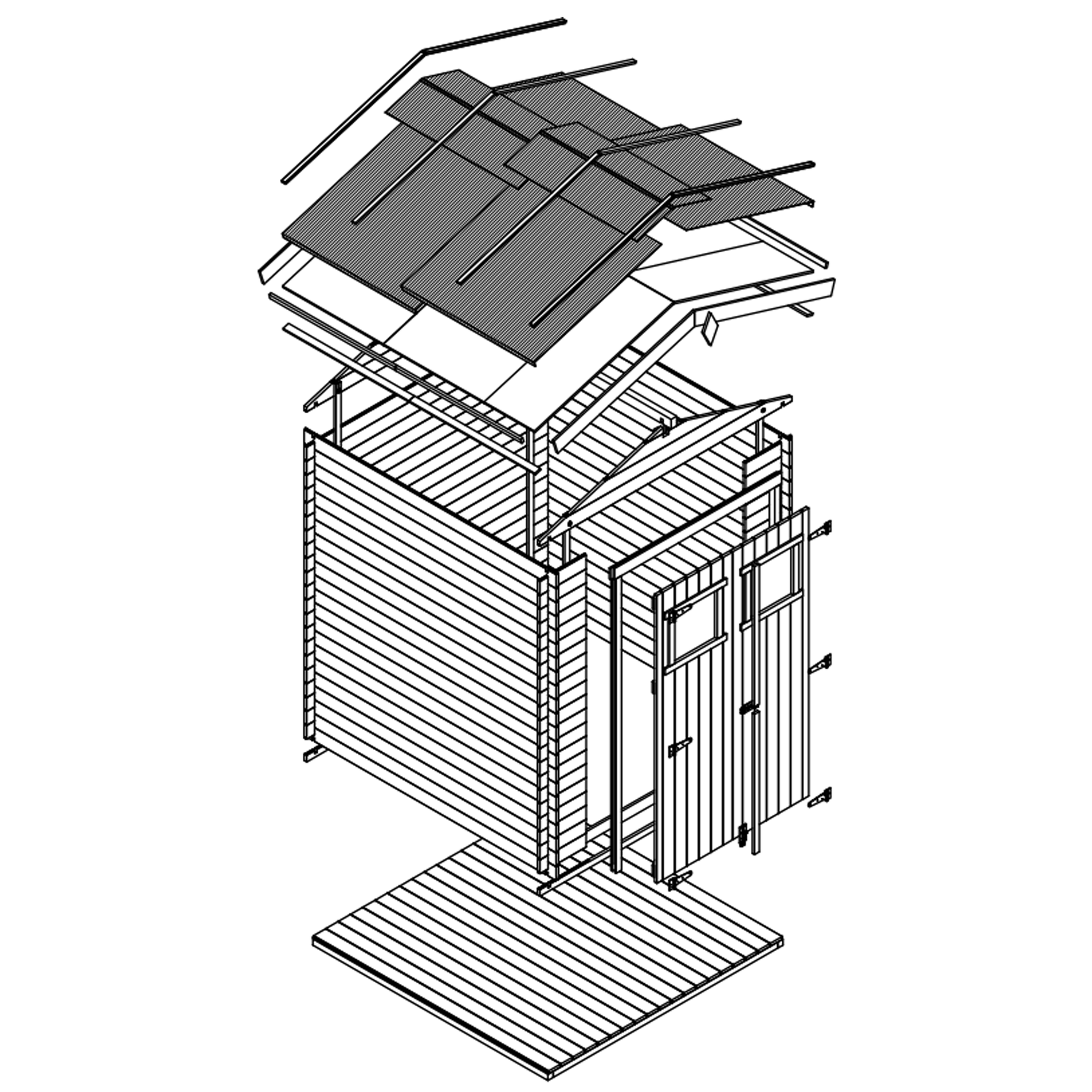 Voir la diapositive 6 : TIMBELA Abri de Jardin en Bois 3.53m² Cabanon Jardin Exterieur à Outils, avec sol imprégné M343+M343G