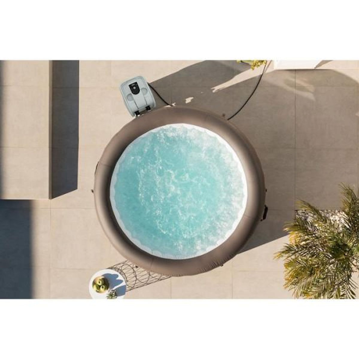 BESTWAY Spa gonflable BESTWAY - Lay-Z-Spa Dominica - 140 airjets - 196 x 71 cm - 4 a 6 places - Rond (couverture, cartouche, 4 appuie-te