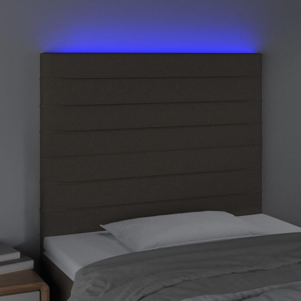 VIDAXL Tete de lit a LED Taupe 100x5x118/128 cm Tissu