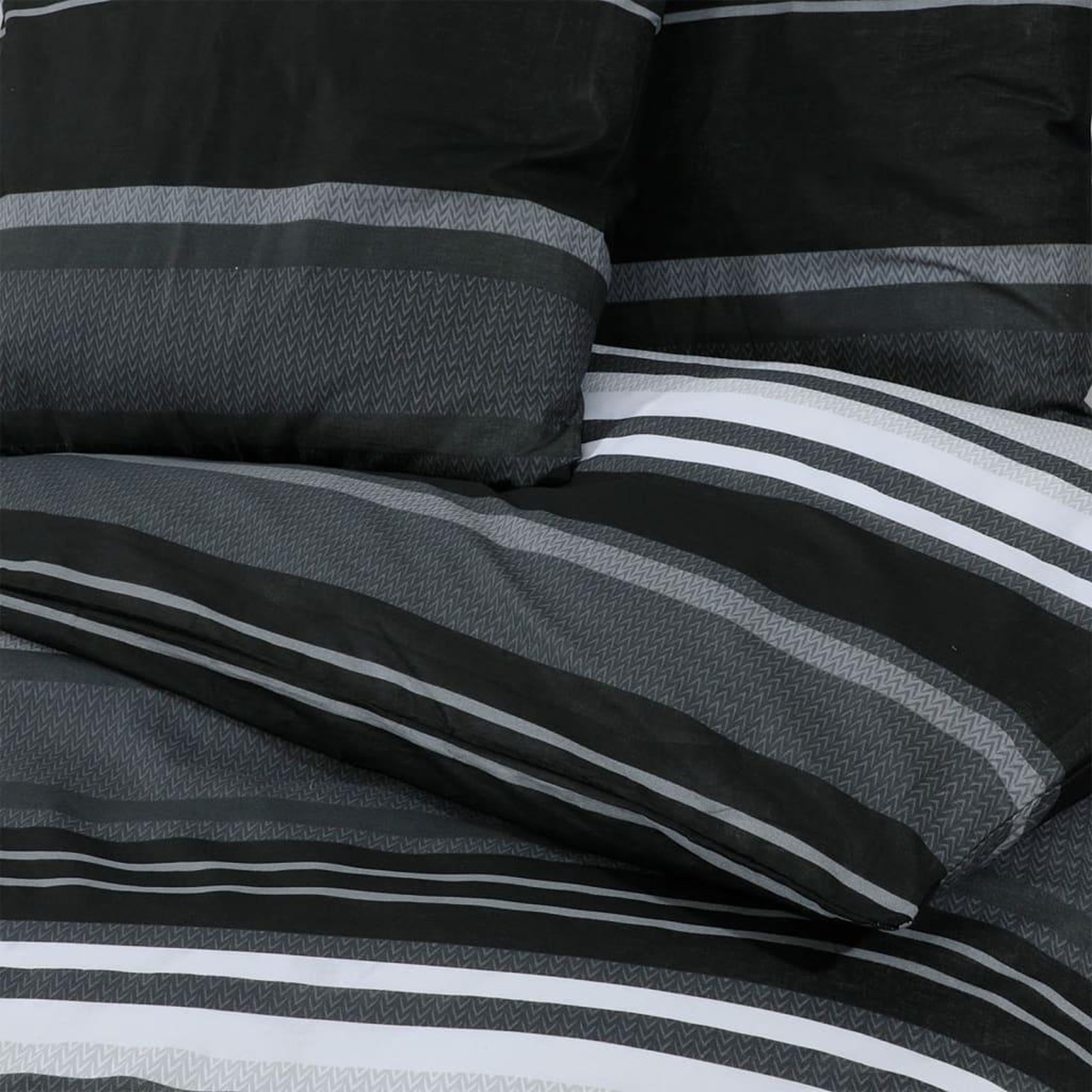 Voir la diapositive 5 : VIDAXL Ensemble de housse de couette noir et blanc 225x220 cm Coton