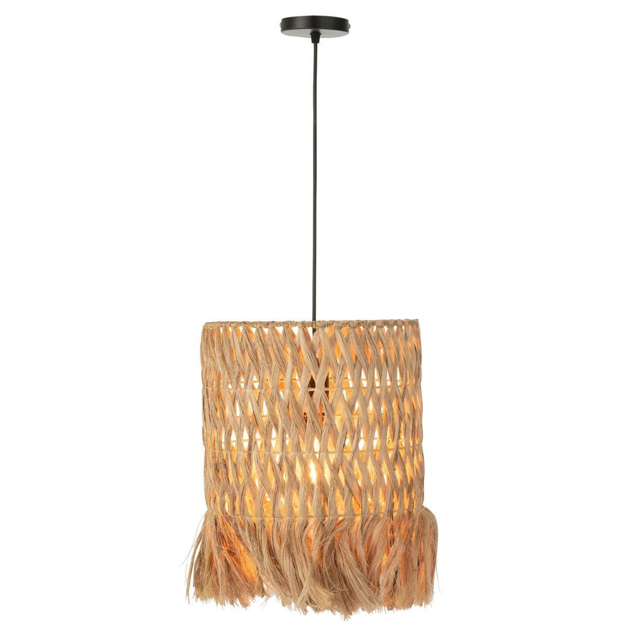 Voir la diapositive 2 : J-LINE Lampe suspension  feuille de bananier  40cm naturel