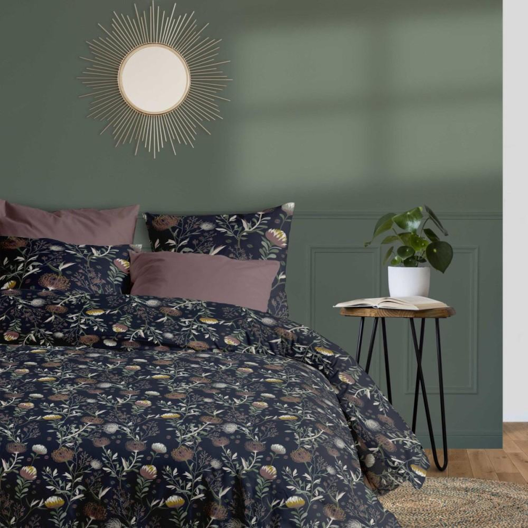 Voir la diapositive 1 : ATELIER DU COTON Housse de couette 240x220 PHYTEA + 2 taies coton 57 fils