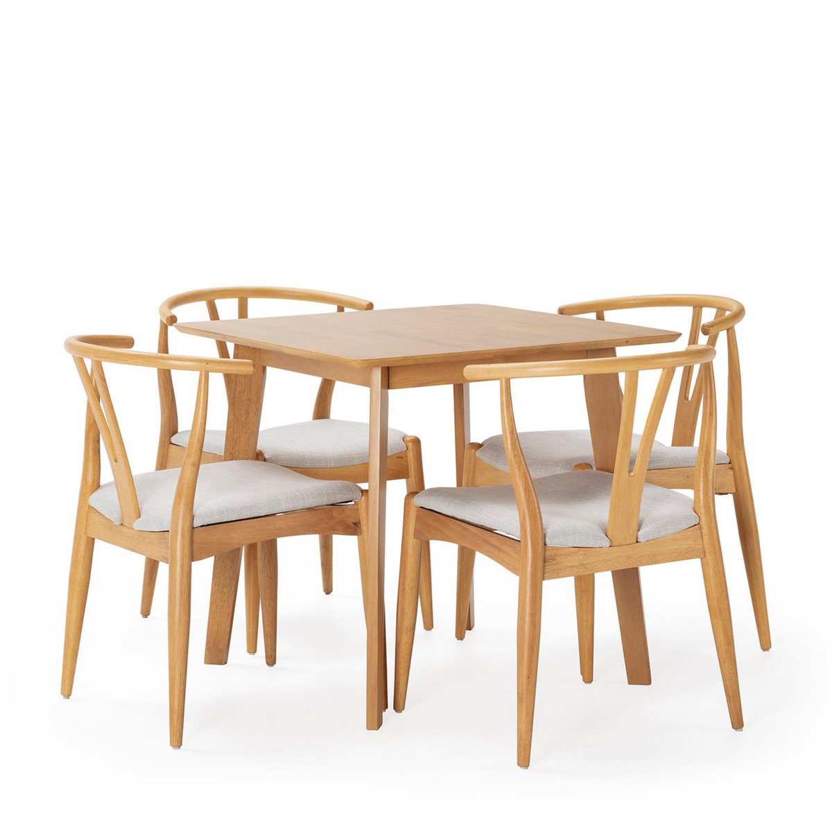 VS VENTA-STOCK Ensemble table 80x80 cm et 4 chaises de salle à manger Rustic Chêne