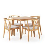 VS VENTA-STOCK Ensemble table 80x80 cm et 4 chaises de salle à manger Rustic Chêne