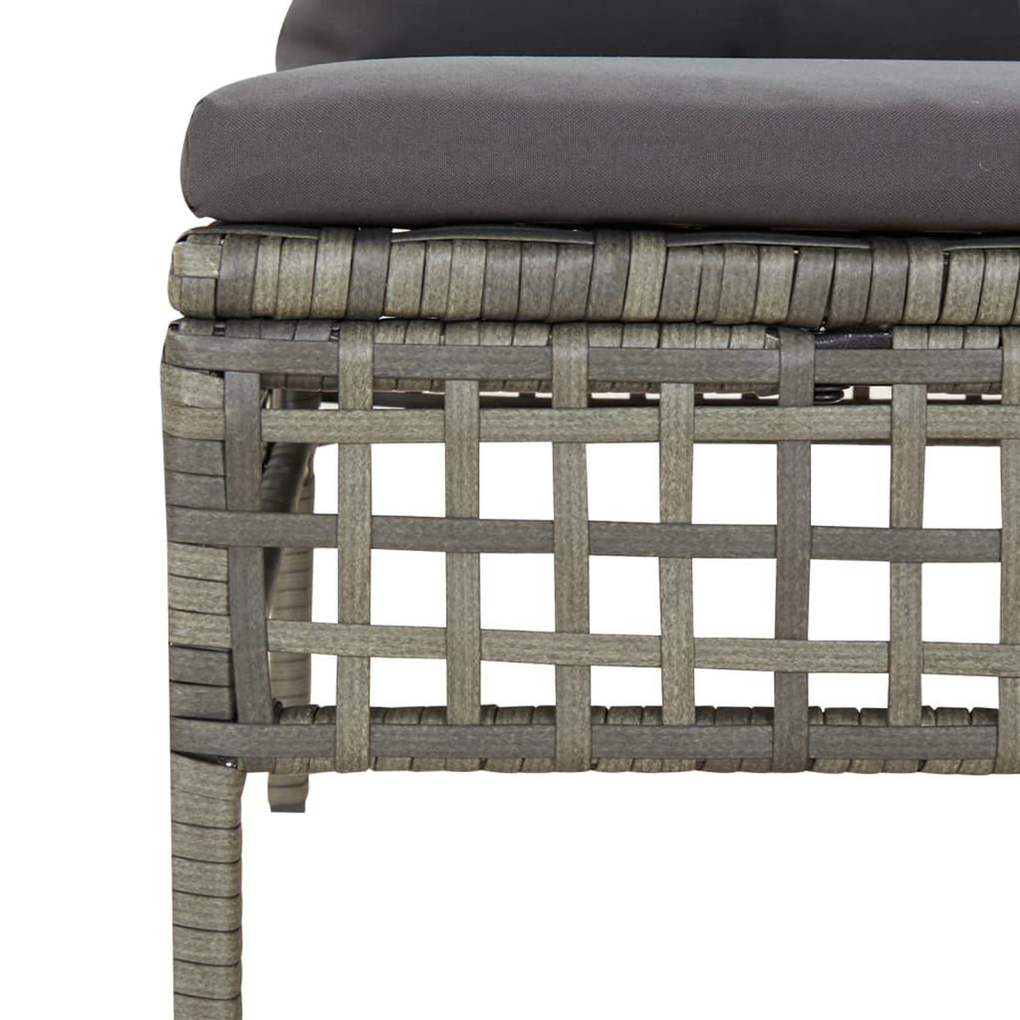 Voir la diapositive 5 : VIDAXL Salon de jardin 8 pcs avec coussins Gris Resine tressee