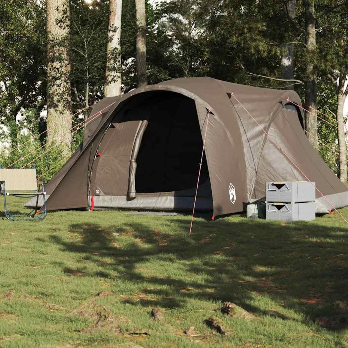 VIDAXL Tente familiale a dome 6 personnes marron impermeable