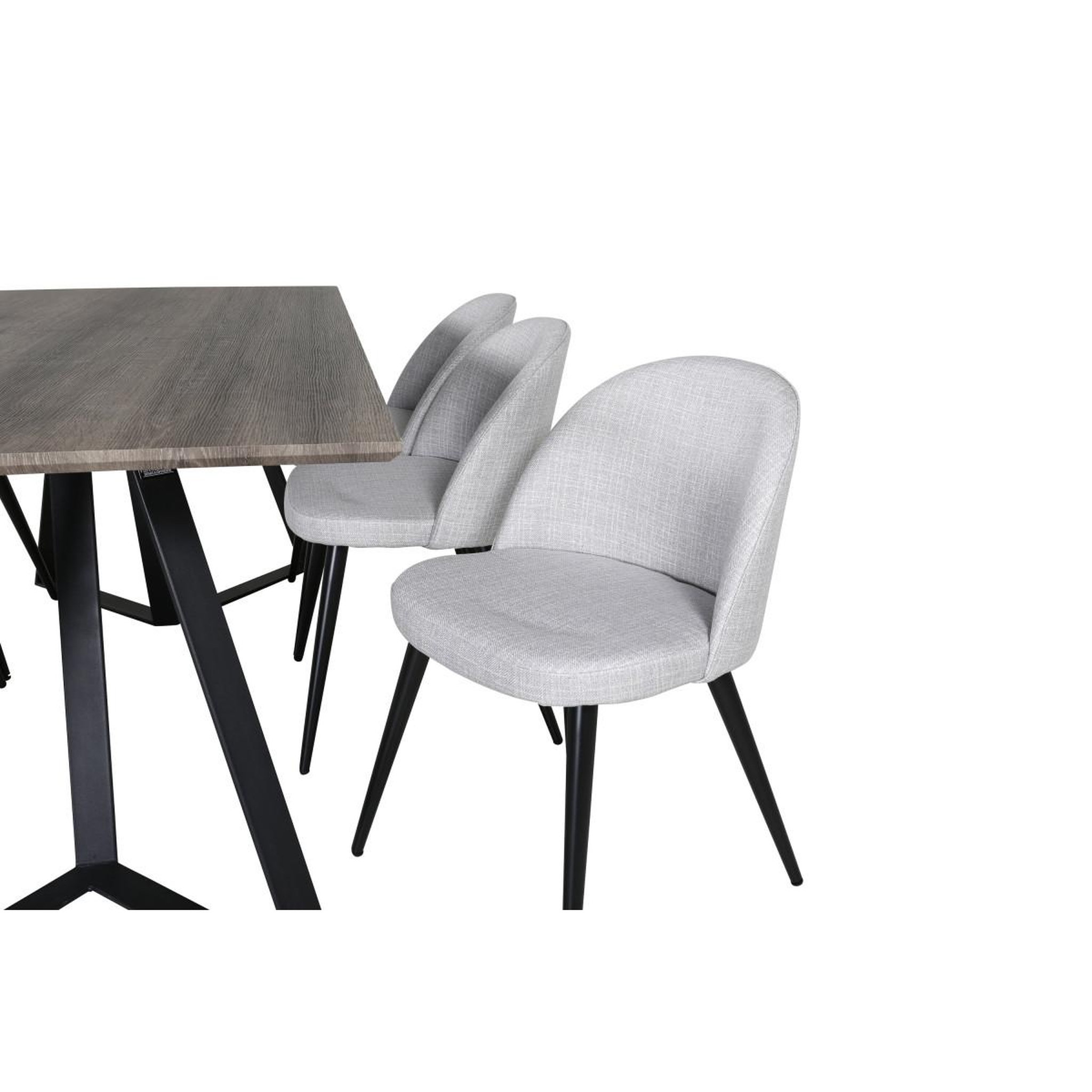 Voir la diapositive 3 : Paris Prix Ensemble table à manger & 6 chaises  marina & velvet  180cm naturel & gris clair