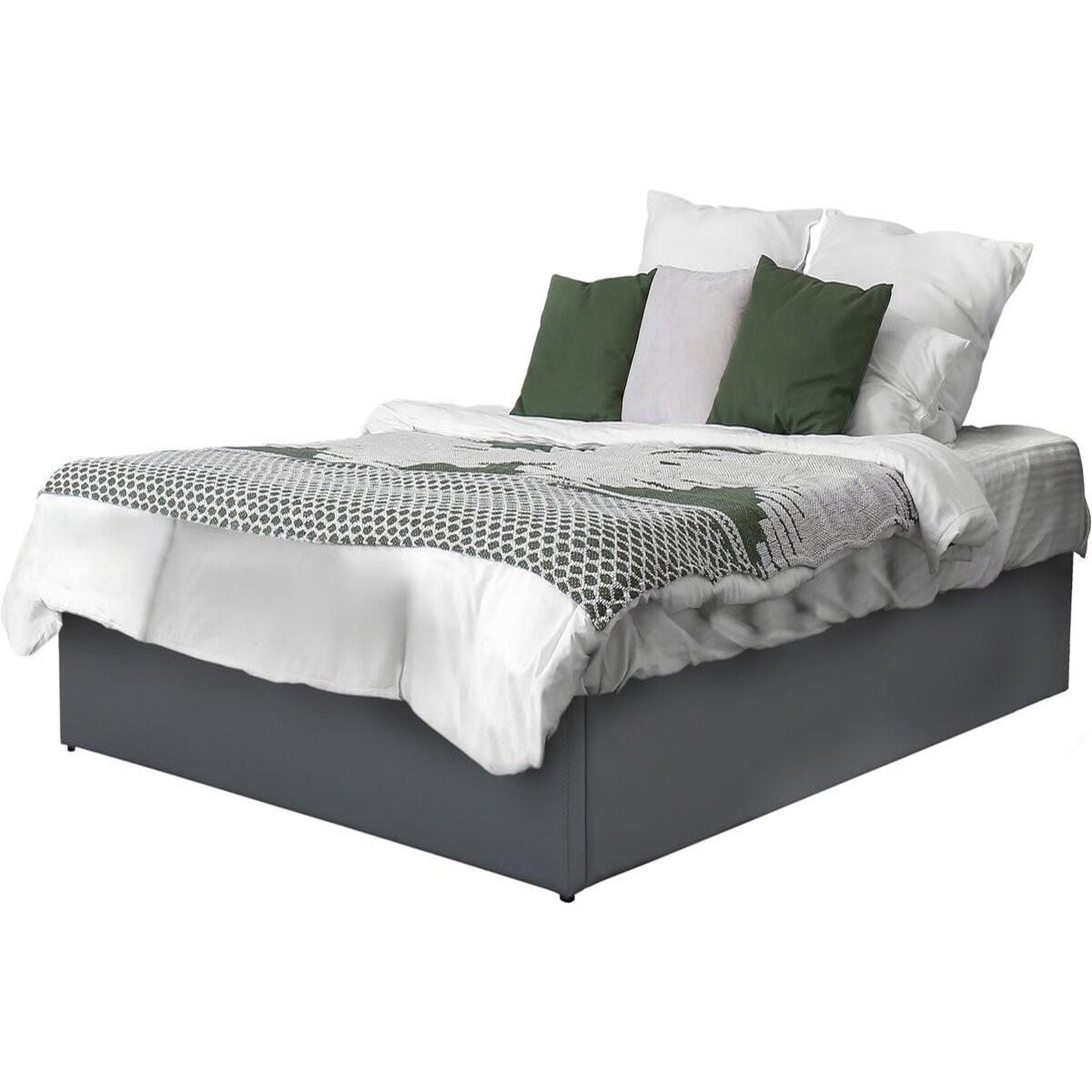 Habitat et Jardin Lit double en pvc avec coffre  ava  - 140 x 190 cm - gris