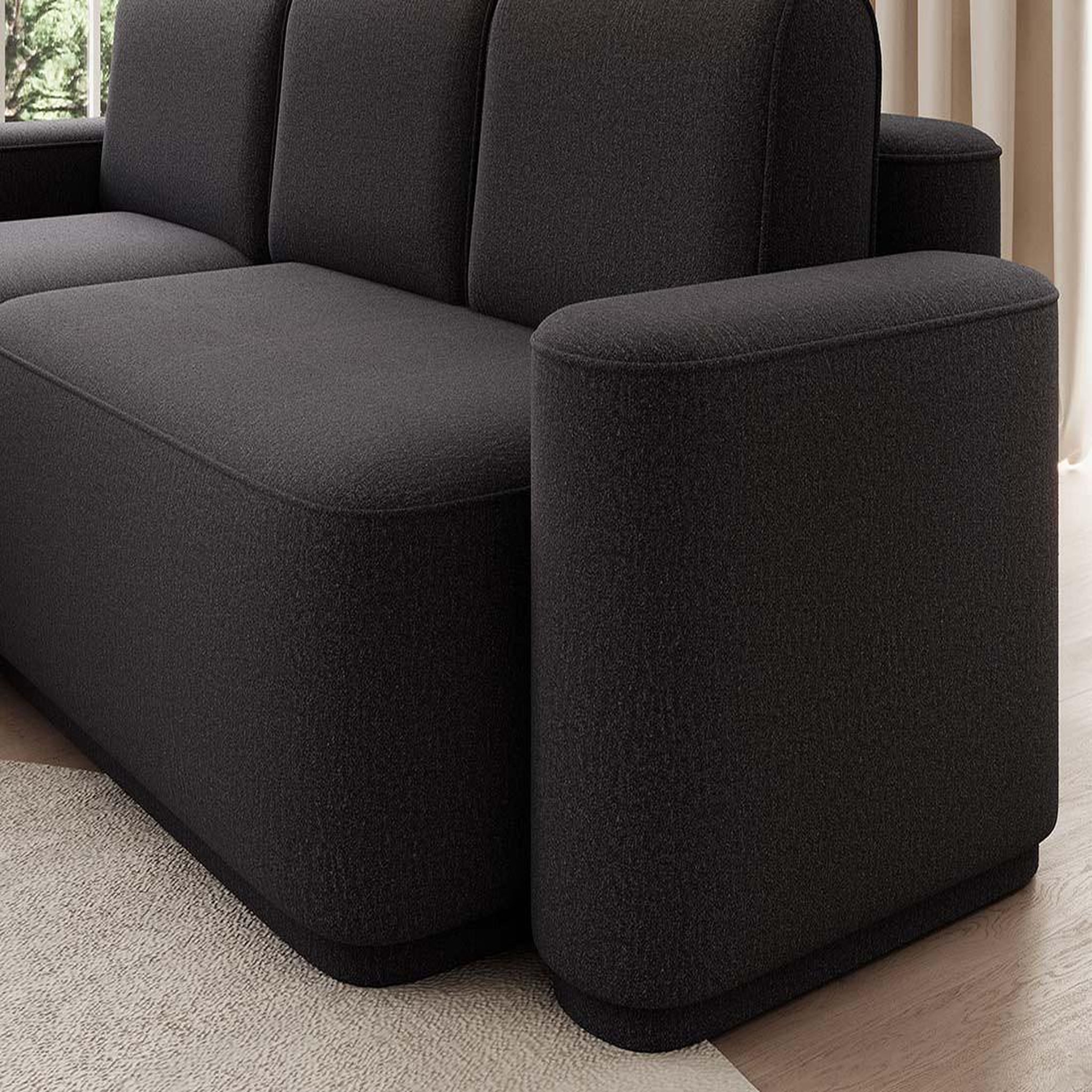 Voir la diapositive 4 : BEST MOBILIER Sam - canapé d'angle gauche 4 places convertible avec coffre en tissu