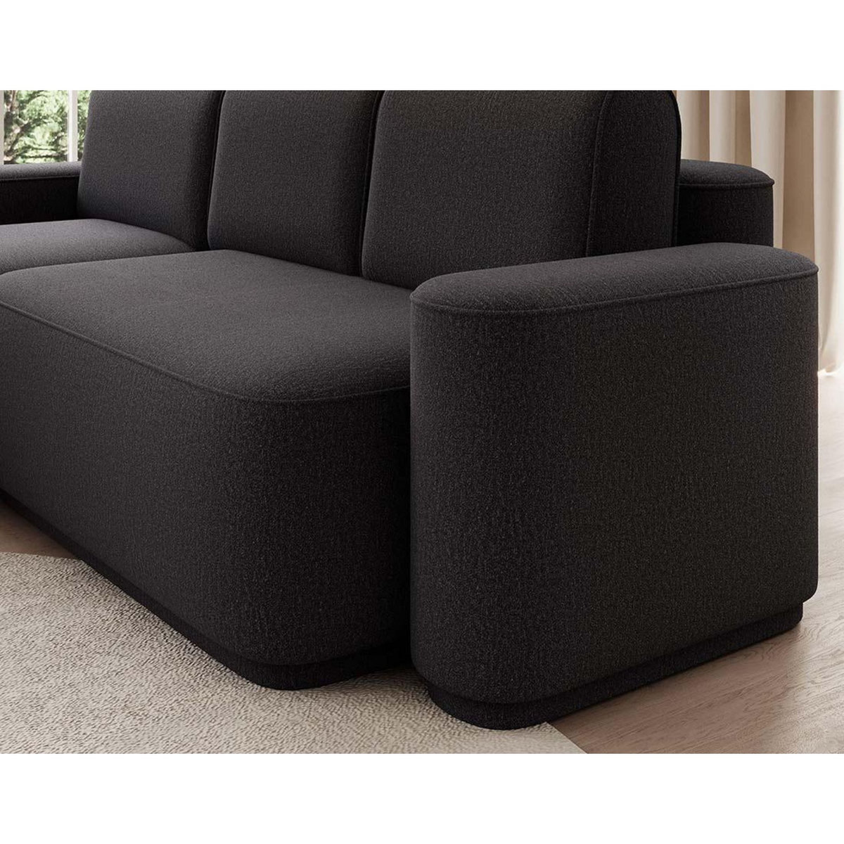 BEST MOBILIER Sam - canapé d'angle gauche 4 places convertible avec coffre en tissu
