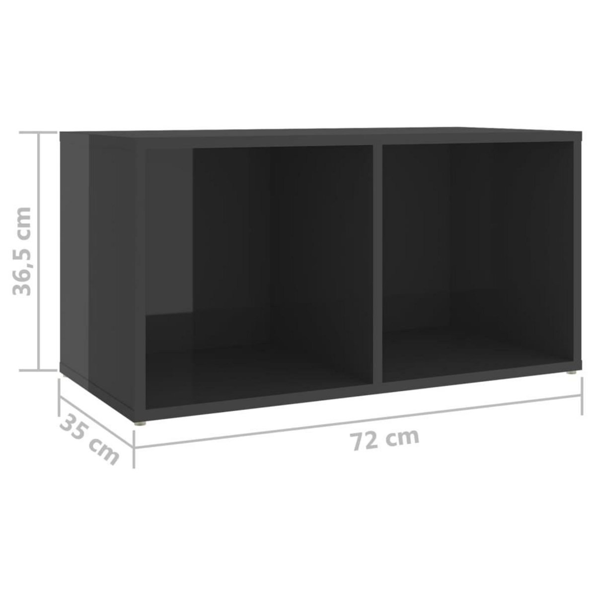 VIDAXL Meubles TV 2 pcs Gris brillant 72x35x36,5 cm Bois d'ingenierie
