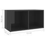 Voir la diapositive 6 : VIDAXL Meubles TV 2 pcs Gris brillant 72x35x36,5 cm Bois d'ingenierie