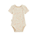 Petit Béguin Lot de 2 bodies bébé manches courtes Poésie d'été. Coloris disponibles : Beige