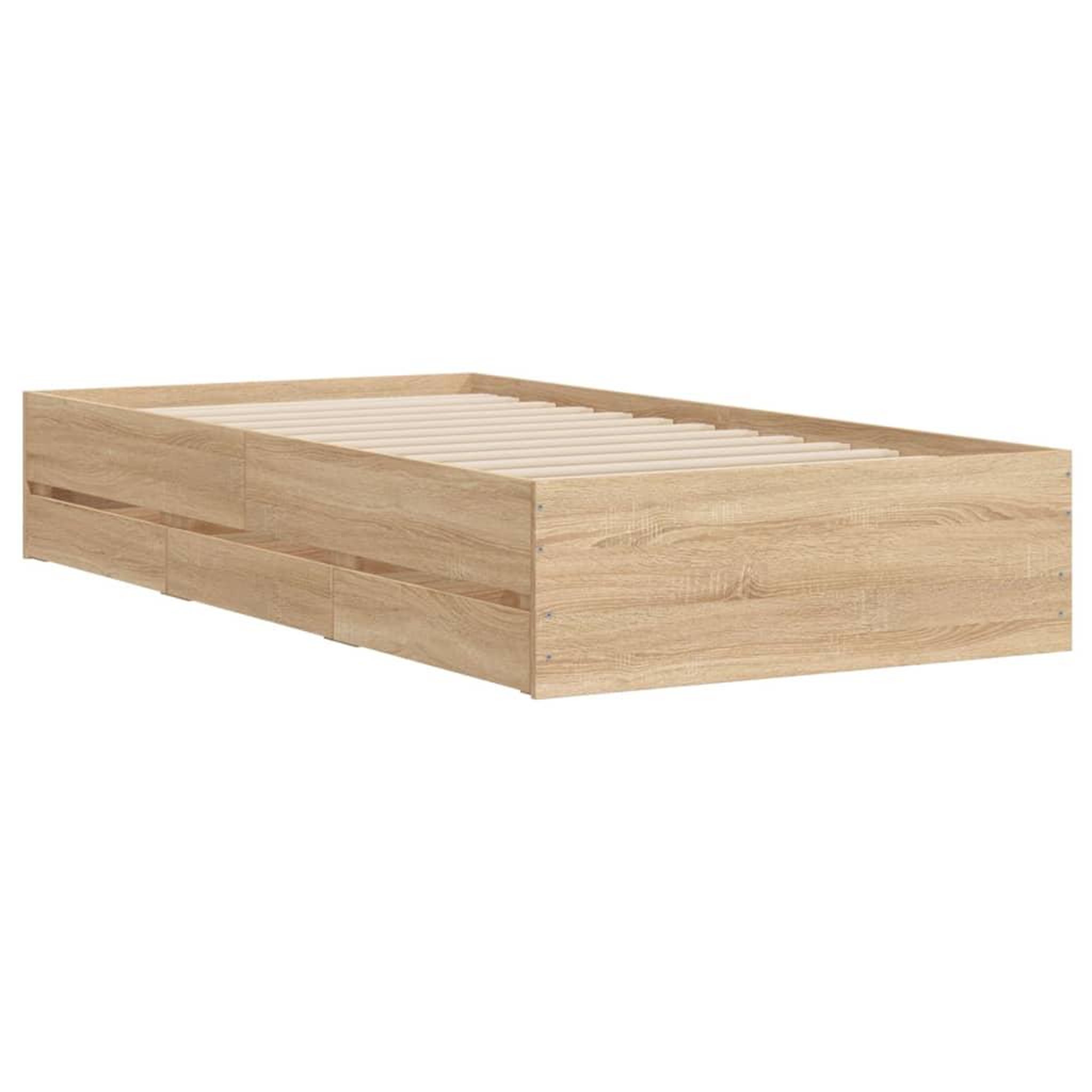 Voir la diapositive 4 : VIDAXL Cadre de lit avec tiroirs sans matelas chene sonoma 75x190 cm