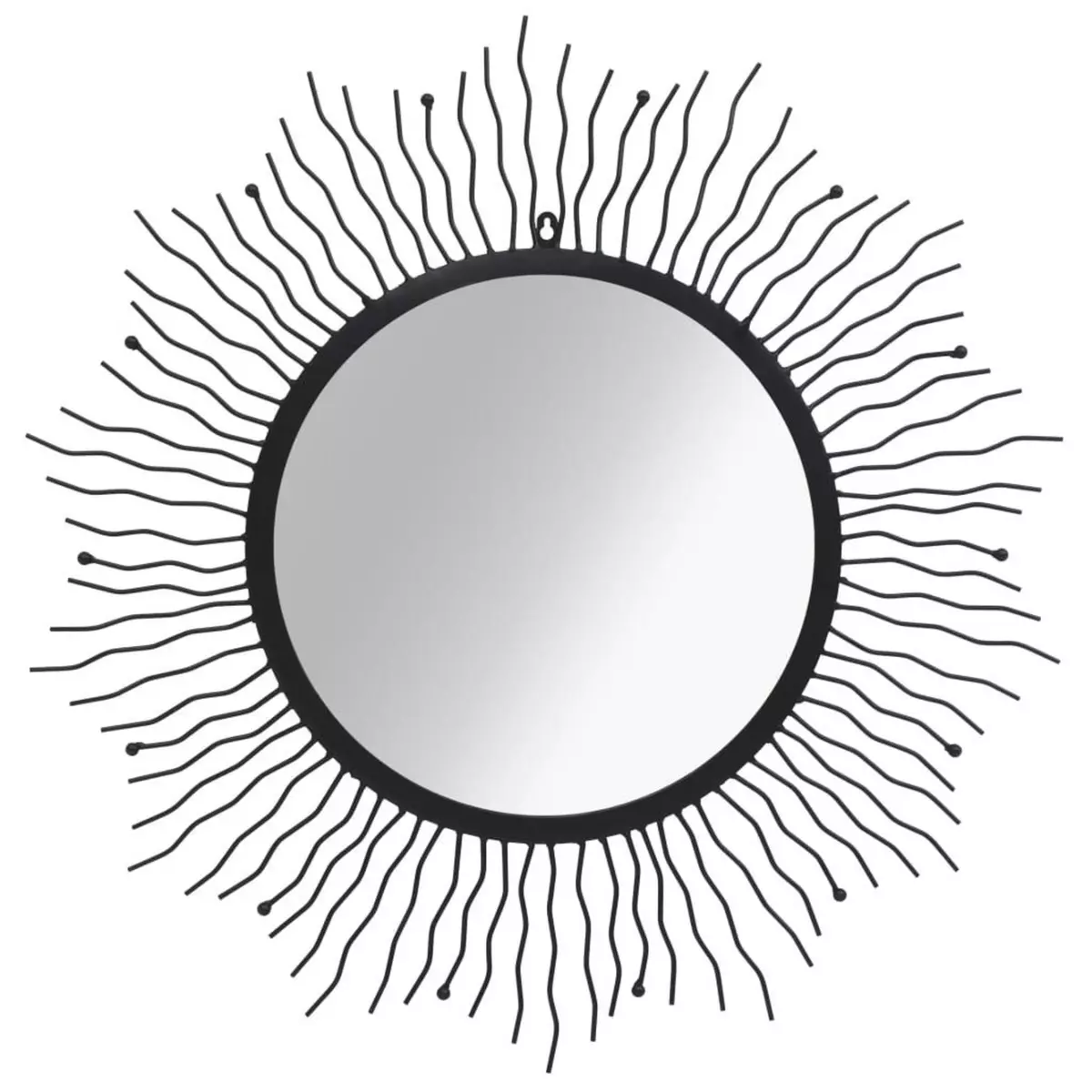 VIDAXL Miroir mural Eclat de soleil 80 cm Noir