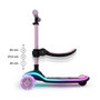 Voir la diapositive 3 : KINDERKRAFT Trottinette Kinderkraft RAKET UP 2-en-1 avec siège réglable, roues RGB LED, plateau lumineux, pliable dès bébé, Rose