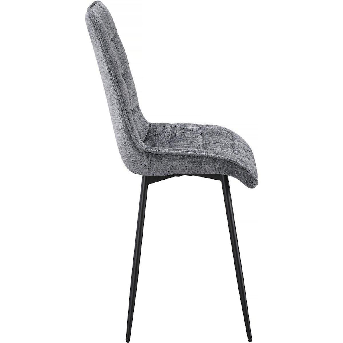 Habitat et Jardin Chaise de salle a manger en tissu haut de gamme   Yanis  - Lot de 4 - Gris