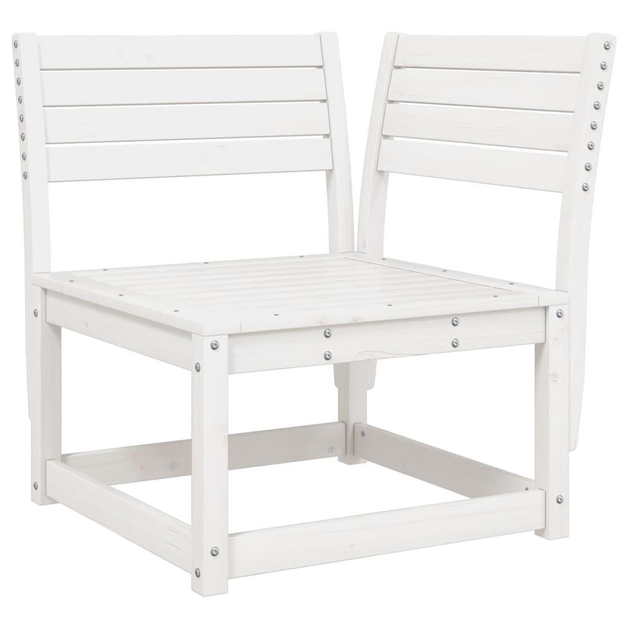 Voir la diapositive 2 : VIDAXL Canape d'angle de jardin blanc 73x73x78cm bois pin massif