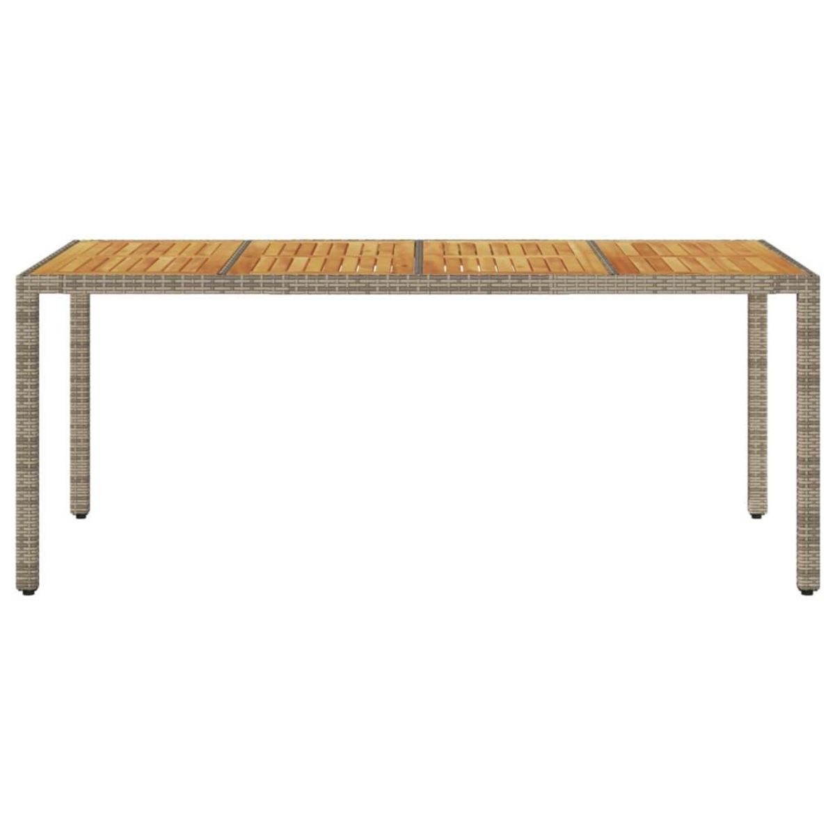 VIDAXL Table de jardin et dessus en bois d'acacia gris resine tressee