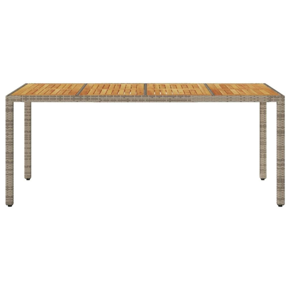 VIDAXL Table de jardin et dessus en bois d'acacia gris resine tressee