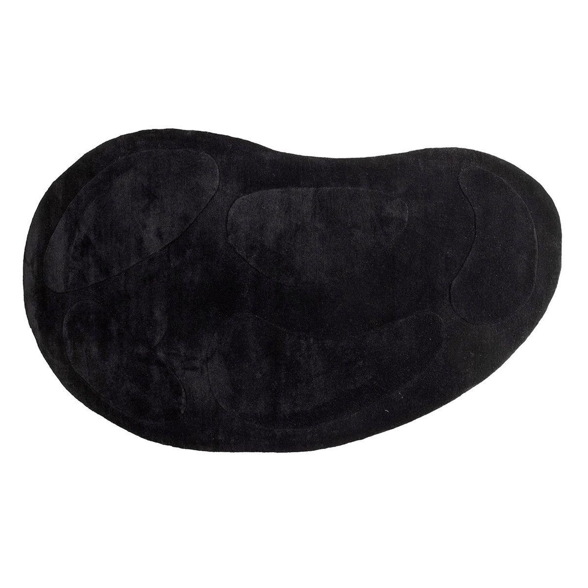 Paris Prix Tapis déco ovale en laine  enard  175x290cm noir
