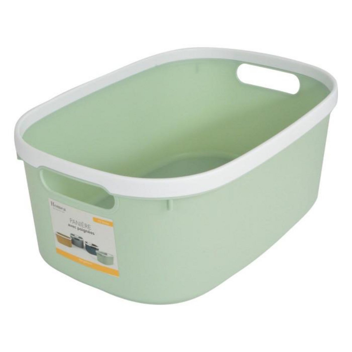 Paris Prix Panière de Rangement Bicolore  Poignées  37cm Sauge