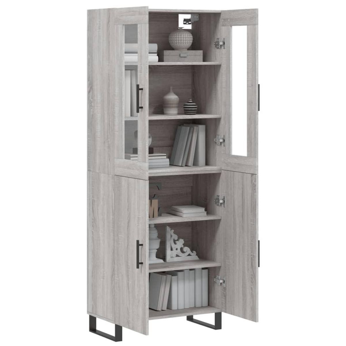 VIDAXL Buffet haut Sonoma gris 69,5x34x180 cm Bois d'ingenierie