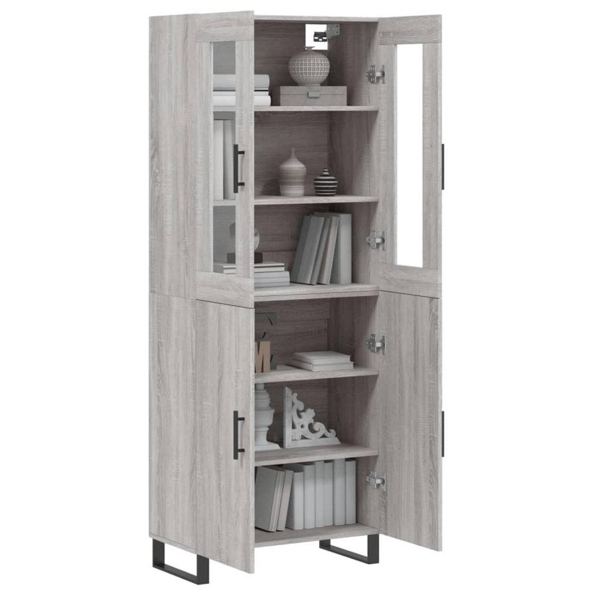 VIDAXL Buffet haut Sonoma gris 69,5x34x180 cm Bois d'ingenierie