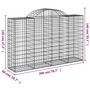 Voir la diapositive 6 : VIDAXL Paniers a gabions arques 13 pcs 200x50x120/140 cm Fer galvanise