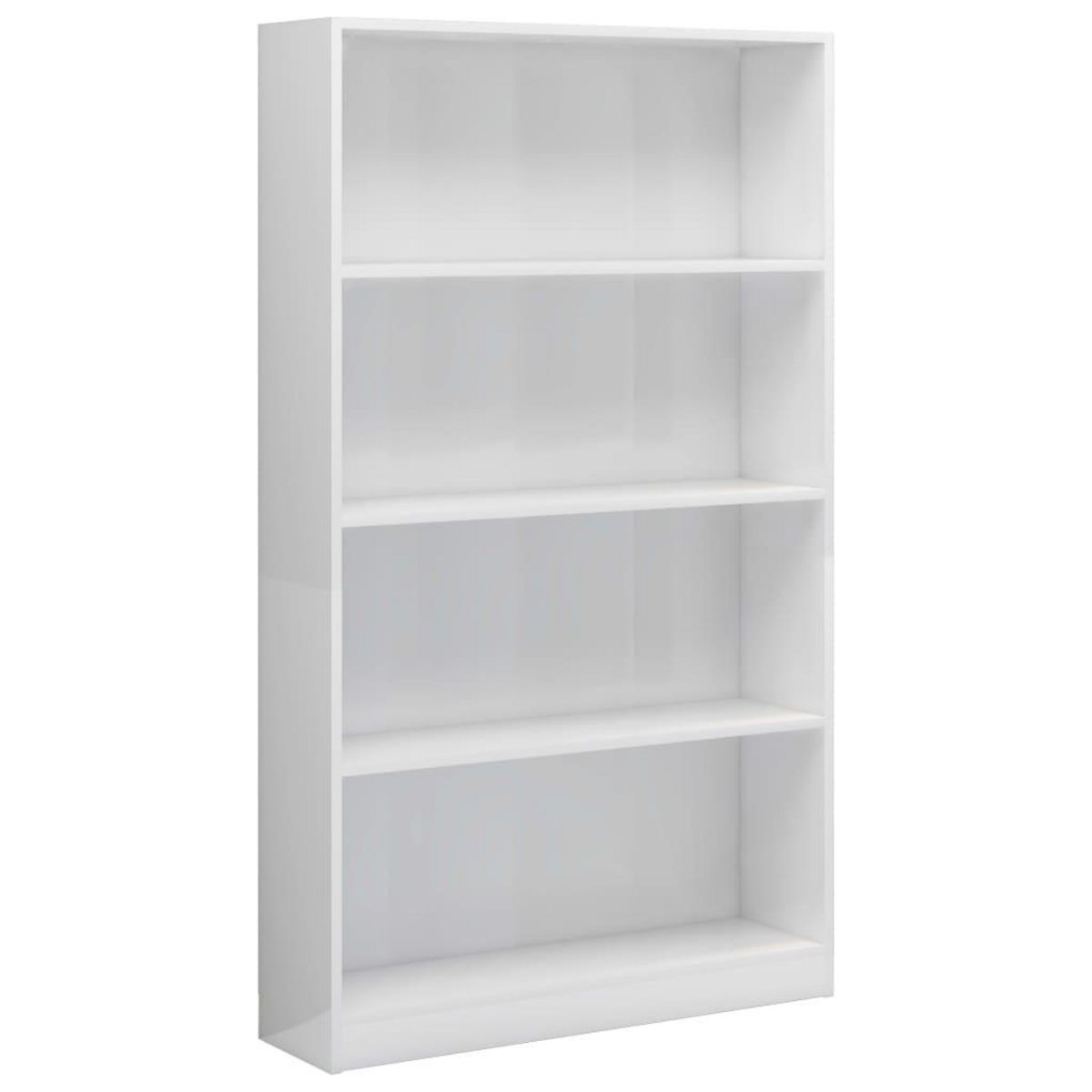 VIDAXL Bibliotheque a 4 niveaux Blanc brillant Bois d'ingenierie