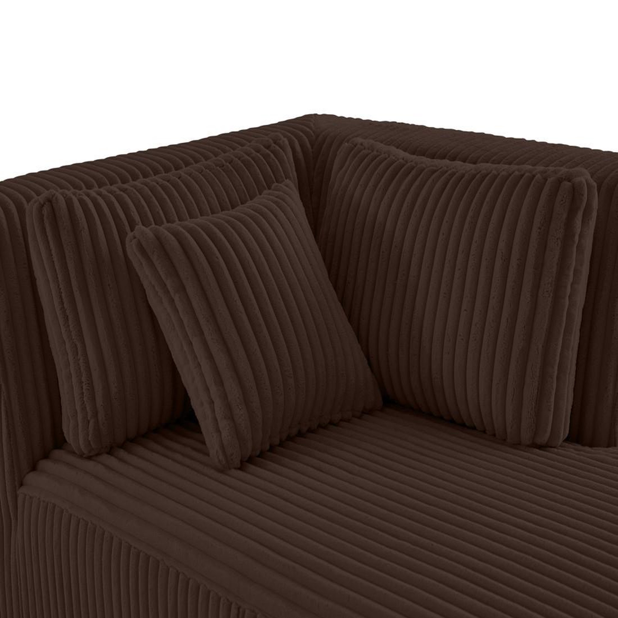 Voir la diapositive 5 : LISA DESIGN Victoire - module d'assise méridienne droit en velours côtelé grosses côtes