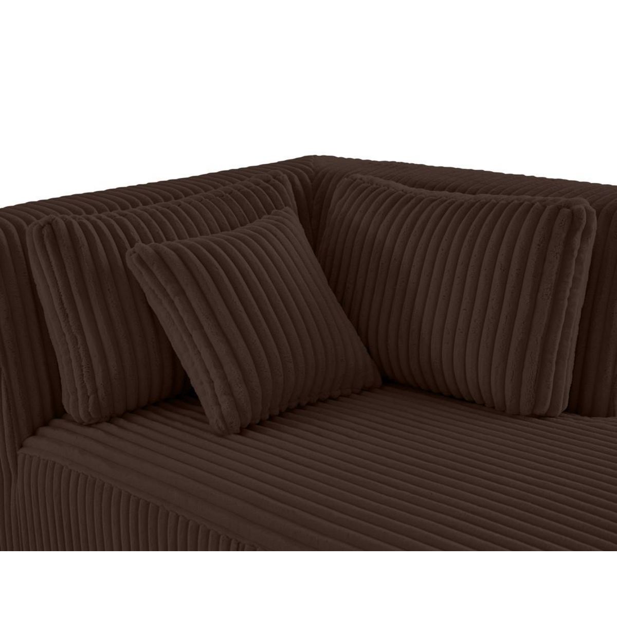 LISA DESIGN Victoire - module d'assise méridienne droit en velours côtelé grosses côtes