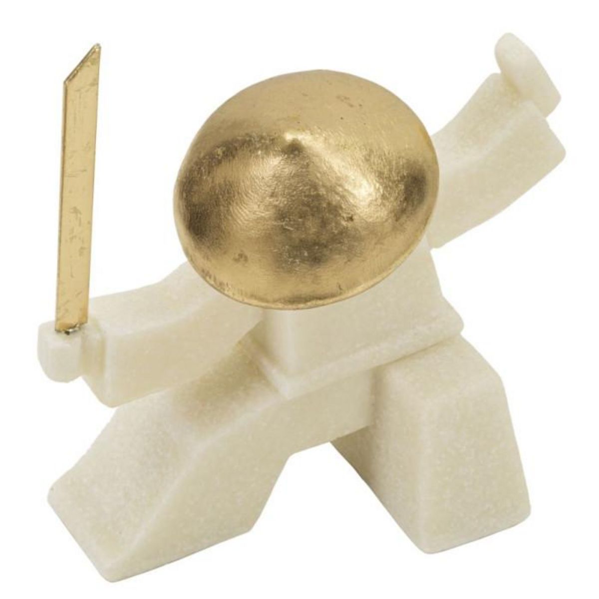 Paris Prix Statuette Déco Samouraï  Oda  18cm Blanc & Or