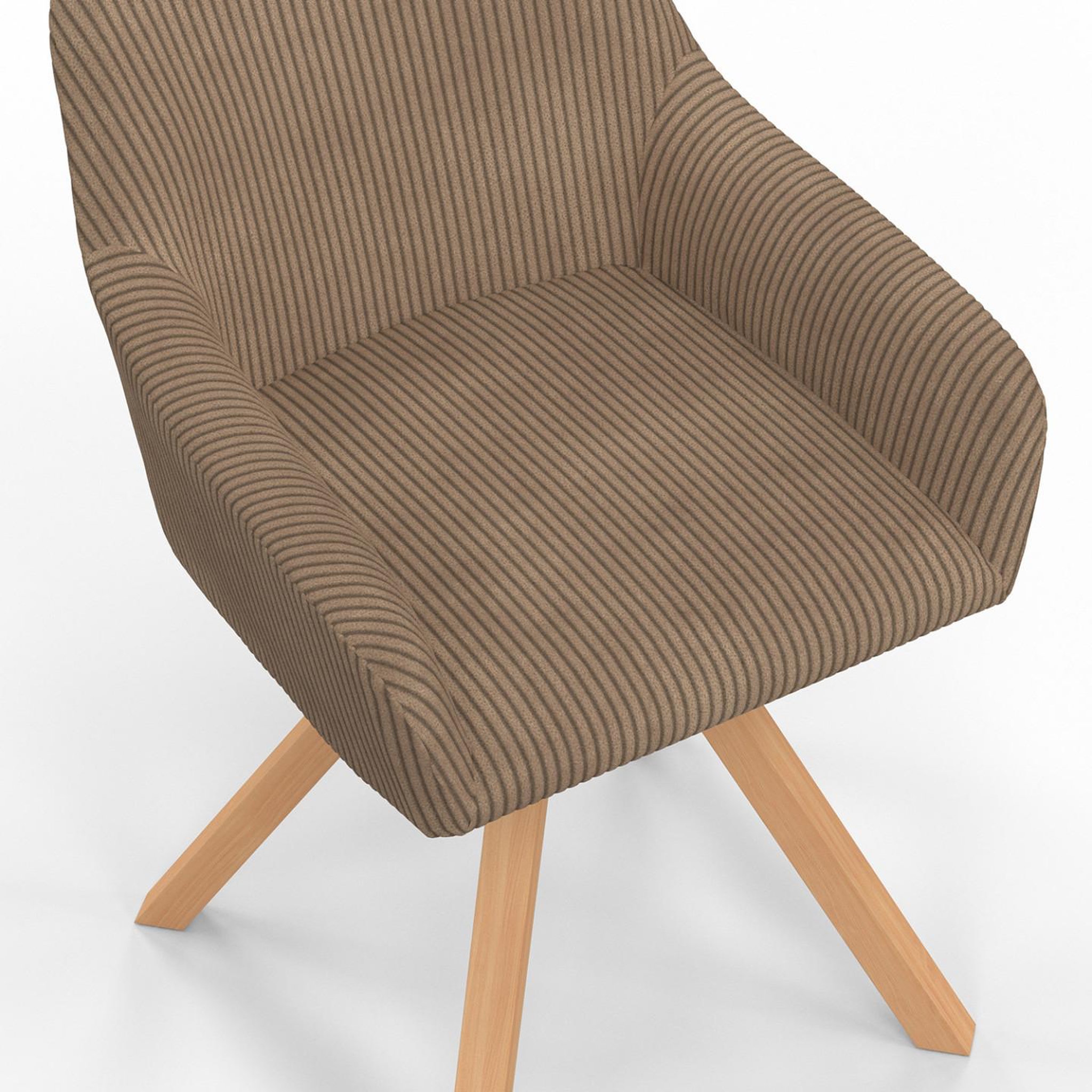Voir la diapositive 6 : ID MARKET Lot de 2 chaises pivotantes de salle à manger, fauteuils de table JANY en velours côtelé taupe
