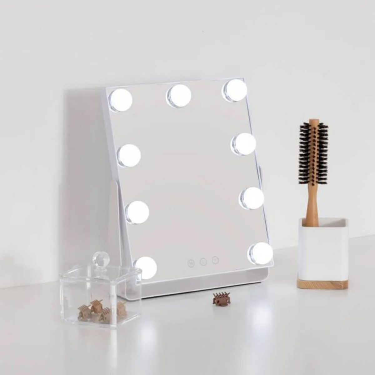 FIVE Miroir LED Pivotant  Holly  32cm Blanc