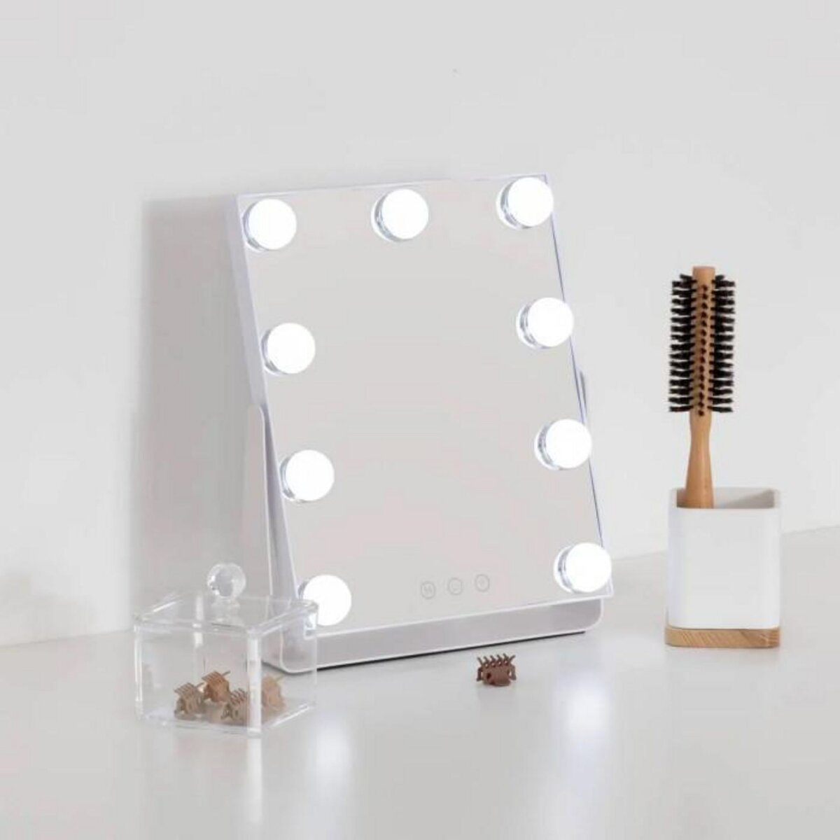 FIVE Miroir LED Pivotant  Holly  32cm Blanc