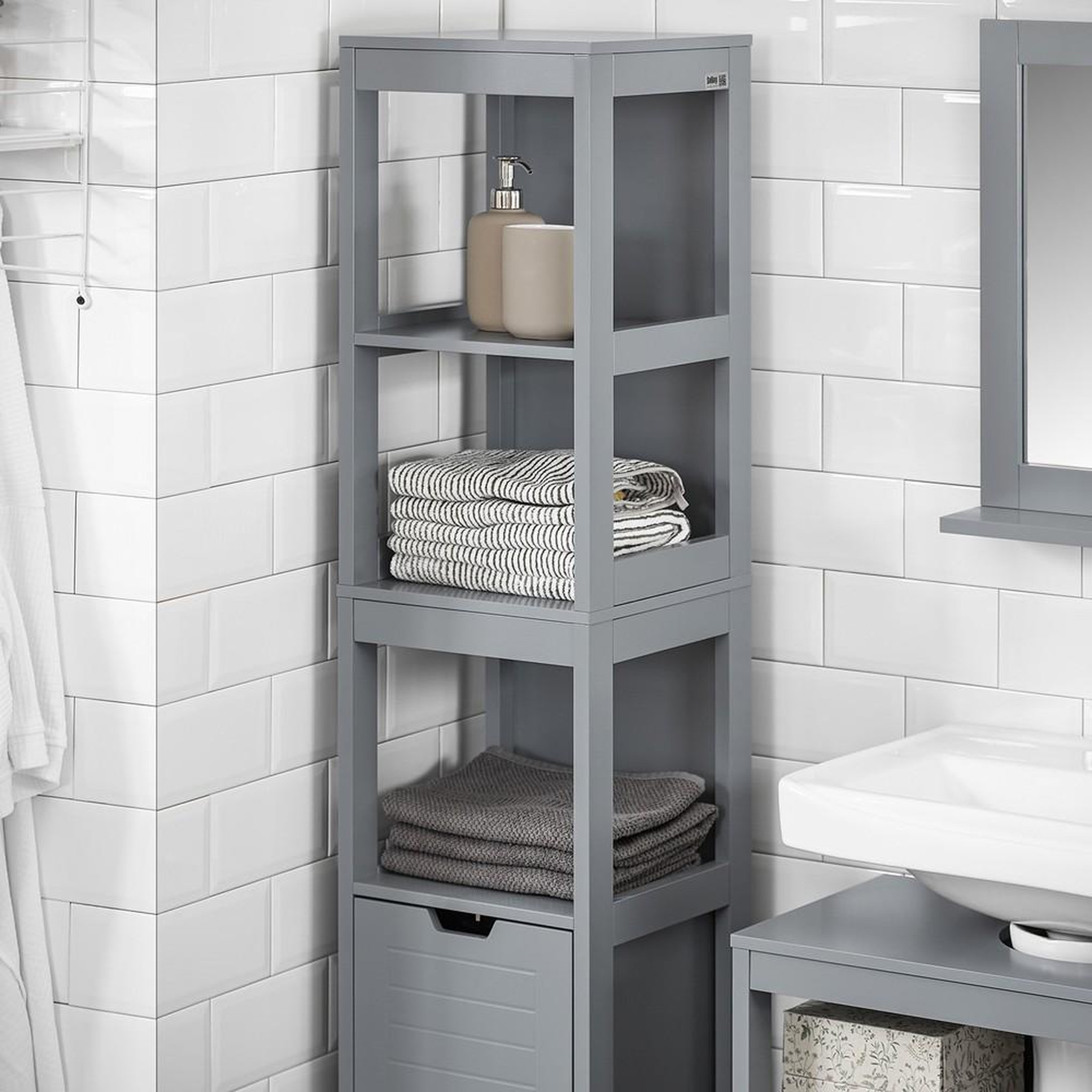 Voir la diapositive 4 : SOBUY SoBuy - Colonne De Salle De Bain à deux tiroirs - Moderne - FRG126