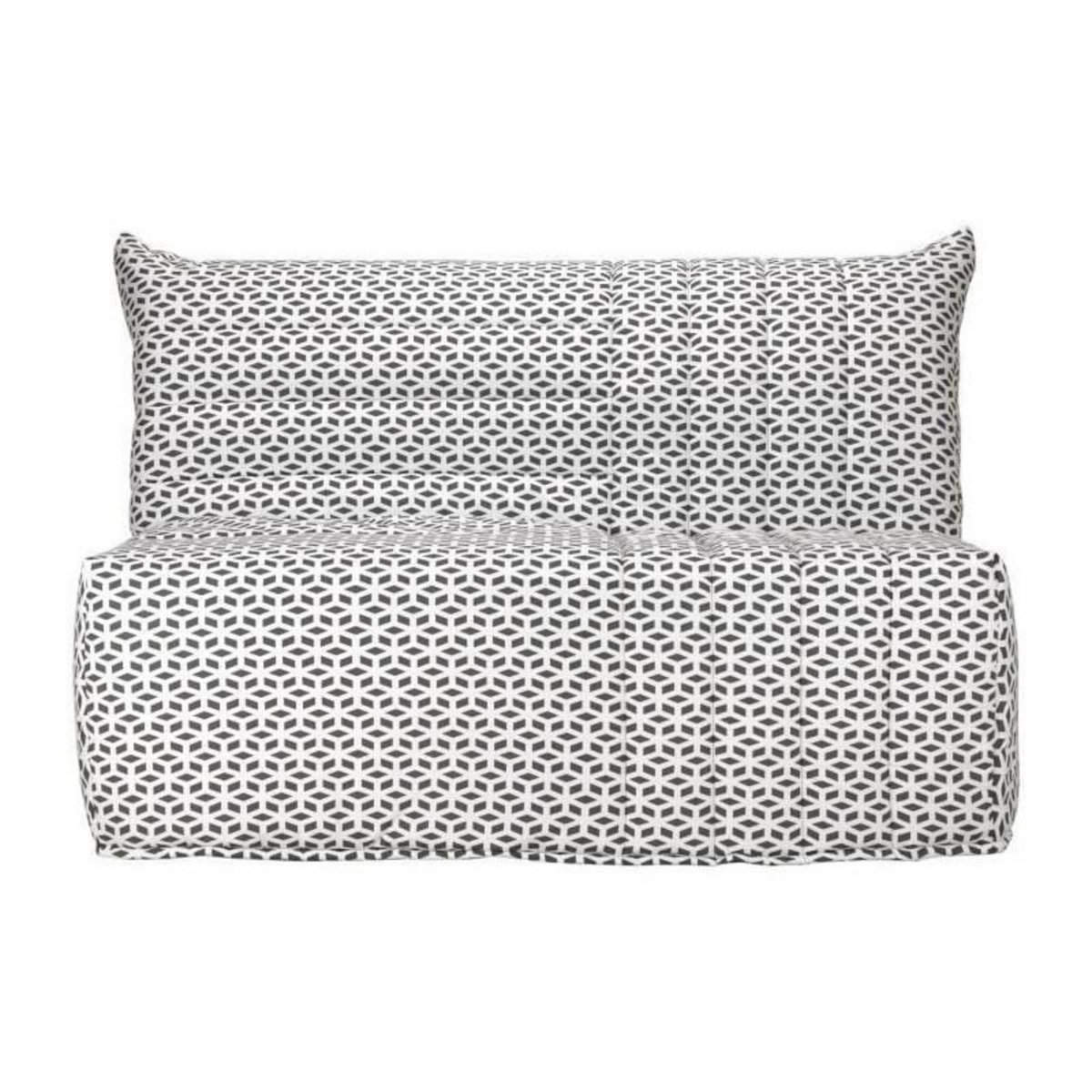 BULTEX BULTEX Banquette BZ BECCI 3 places - L 142 x P 101 cm - Tissu noir et blanc